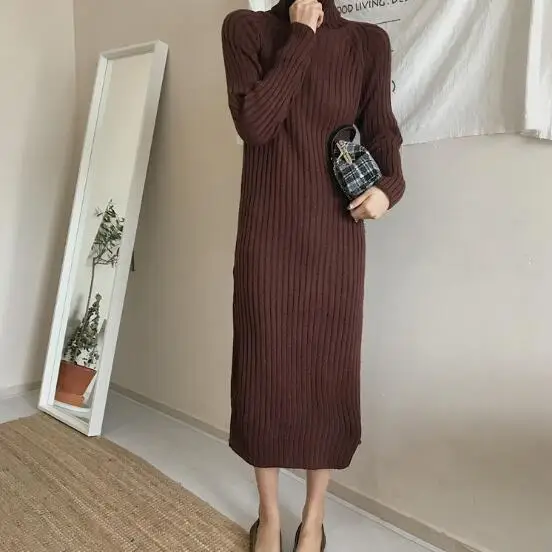 Женские платья Fdfklak Повседневное платье большого размера женское вязаное на