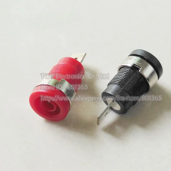 Зажим типа банан для 4 мм защитного штекера красный и черный 10 шт. бесплатная