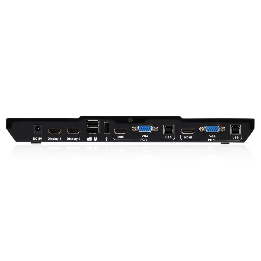 2 порта выход HDMI+ VGA HDMI двойной монитор KVM переключатель HDMI KVM Поддержка USB 2,0 портов клавиатура и мышь до 4 k@ 30 Гц HDMI KVM