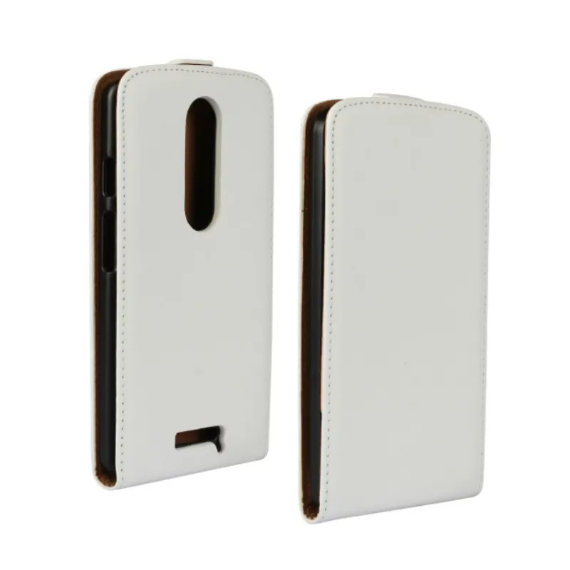 Черный высококачественный чехол-книжка из натуральной кожи для Motorola Moto X Force/Droid