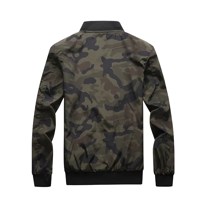 Oversized 6XL 7XL Commander Jacket Men's Fashion Stand Collar Camouflage Casual Jacket Men's 2022 Spring Thin Bomber Jacket