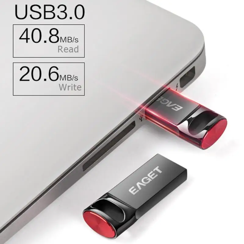 Eaget U81 портативный 16 Гб/32 ГБ/64 Гб/128 ГБ USB 2,0/3,0 флеш-накопитель высокоскоростной металлический накопитель для хранения данных u-диск