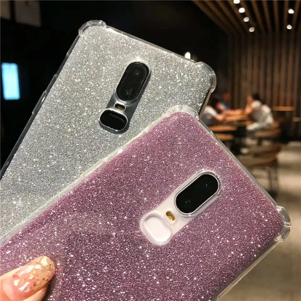 Противоударный Блестящий Защитный чехол для OnePlus 6 6T 5T 7 силиконовый мягкий из ТПУ