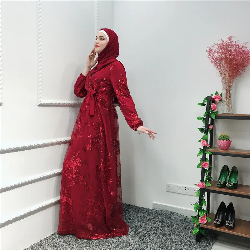 Роскошные мусульманские кружевные вышитые бронзовые abaya Полные платья кардиган KimonoLong халаты Jubah Ближний Восток Eid Рамадан исламский