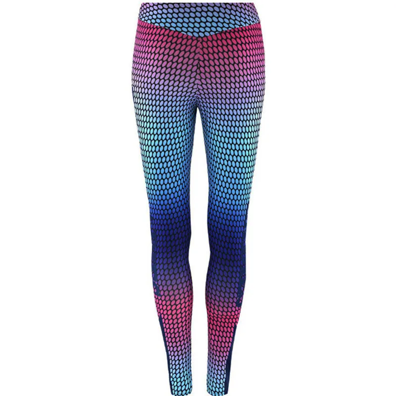 

SVOKOR Gradient Color Fitness Leggings Women 2018 V Waist Printing Ankle-Length Pants Quick-drying Push Up Girls Legging