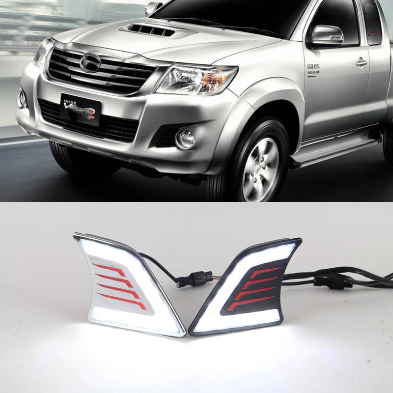 Автомобильная проблесковая 1 комплект DRL для Toyota Hilux Vigo 2012 2013 2014 2015 светодиодный