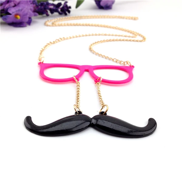 Универсальные стильные красные очки черная маска с фальшивыми усами ожерелье |