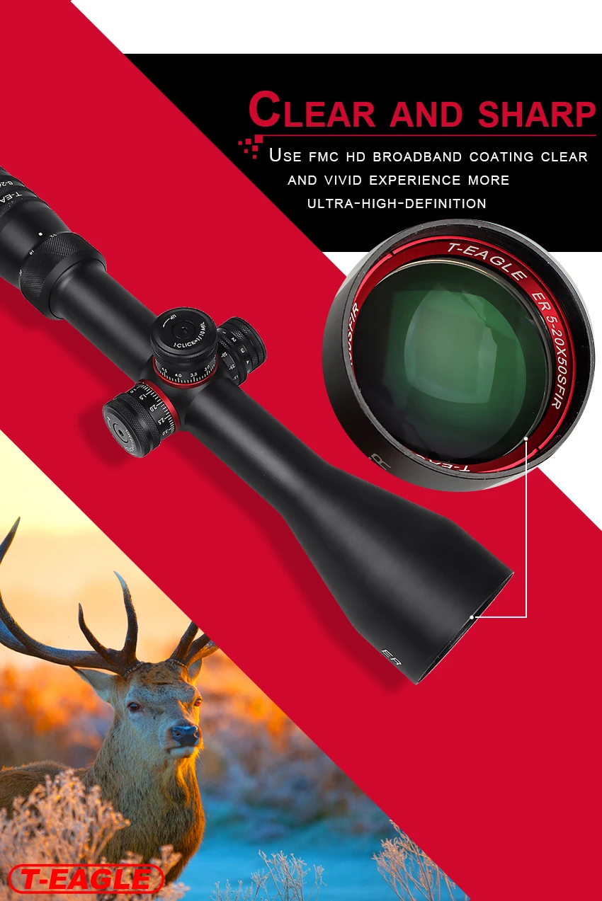 T-Eagle ER5-20x50SFIR тактический прицел AirRifle sniper охотничья Оптика прицел стрельба пистолет прицел охотничий Пистолет Аксессуары