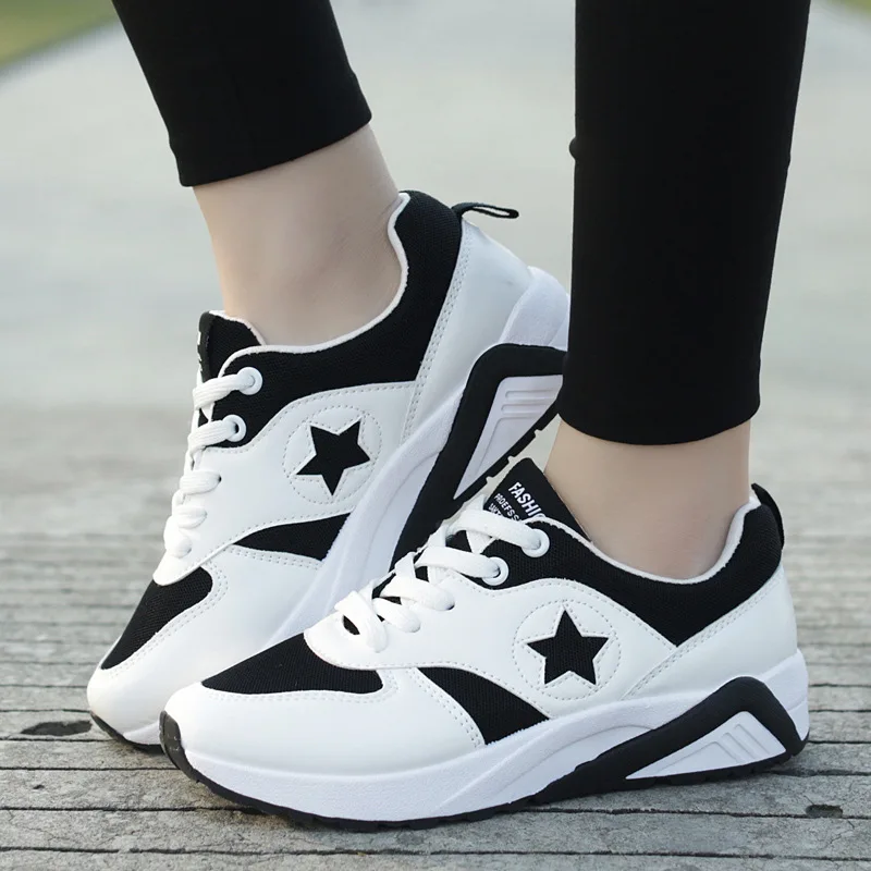 2017 Весна Новые Спортивная Обувь для Женщин Дышащий Круглым Носком Плоским