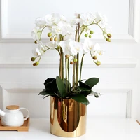 1 set flower vase high grade well designed table artificial latex orchid flower arrangement real touch ins popular