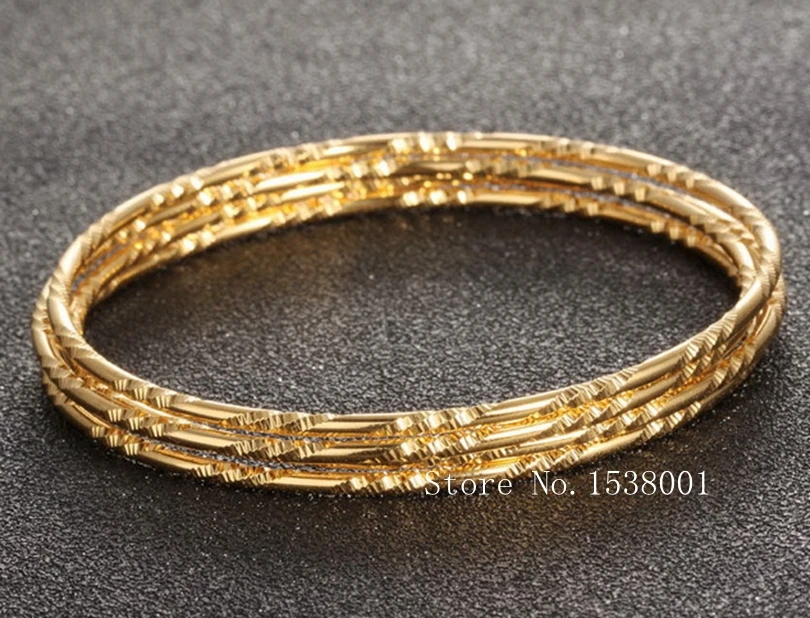 4 шт./лот оптовая продажа резной простой желтый золотистый женский браслет