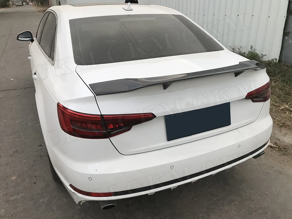 Автомобильный задний спойлер R style из углеродного волокна для Audi A4 S4 Седан 4 двери
