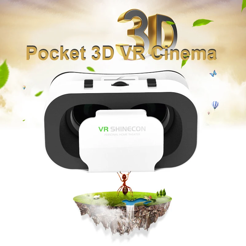 VR Shinecon Мини Портативный виртуальной реальности очки онлайн 3D Moives игры шлем для