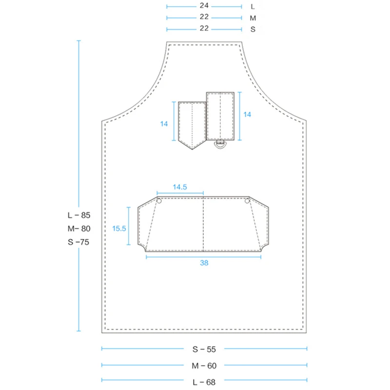 Брезентовый фартук с перекрещивающимся кожаным ремешком Парикмахерская плотник