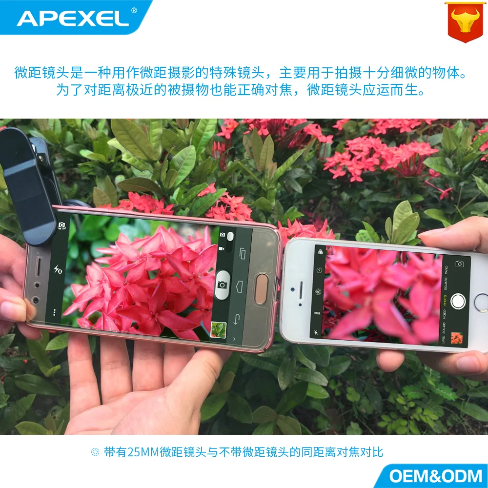 APEXEL 25mm Microscope Cellphone lens 2in1 Camera and 20X Macroens Optical Mobile Phone Lens With Star Fliter For Phones | Мобильные