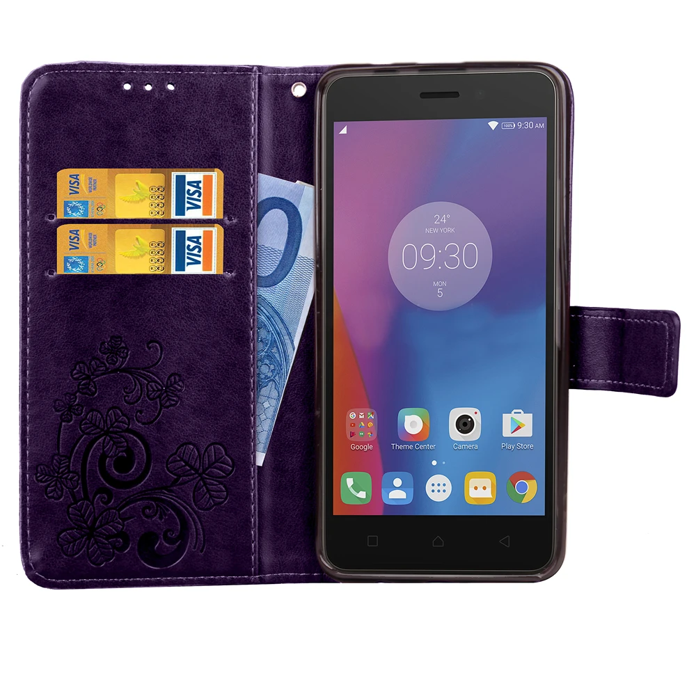 Модный кожаный чехол для телефона с принтом кошелек Lenovo K6 Note Power S1 Lite откидная