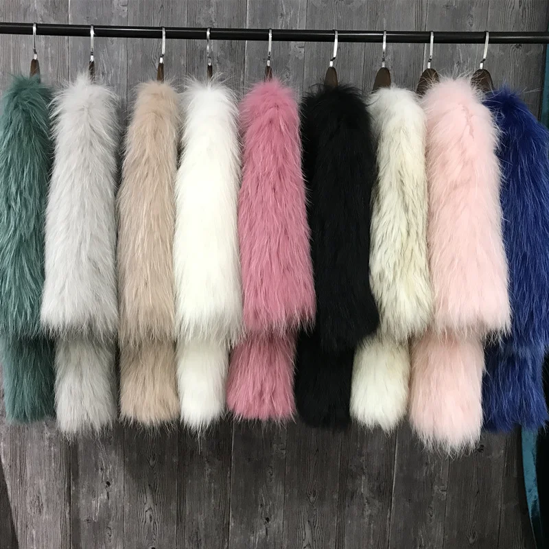 

In Real Fur Long Raccoon Dog Fur Overcoat Lady Fashion 100% Knitted Real Genuine Raccoon Fur Coat Jackets Wearcoat Long Vintage
