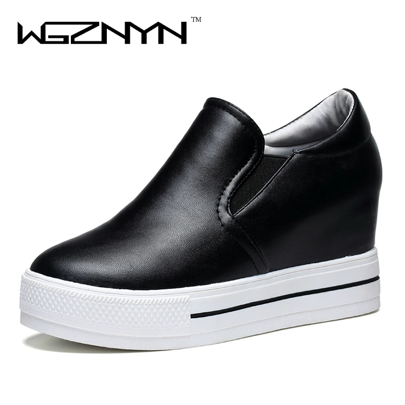 WGZNYN/; спортивная обувь на платформе для женщин; кроссовки из искусственной кожи; дышащая удобная модная женская Повседневная прогулочная обувь