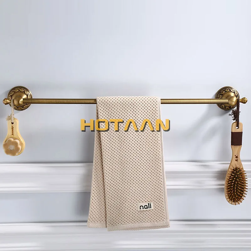 Античная латунь Ванная комната Полотенца держатель под одно отверстие Полотенца бар Полотенца стеллаж для выставки товаров твердого алюминиевого Полотенца рельсы 30/40/45/50/60 см Аксессуары для ванной комнаты