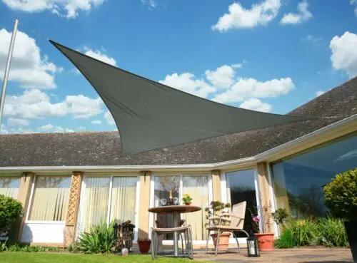 360cm x 360cm Открытый сад покрытие солнцезащитный навес Треугольник Защита от солнца патио бассейн солнцезащитный навес парус тент Кемпинг автомобиль тент водонепроницаемый - Цвет: 360cm x 360cm