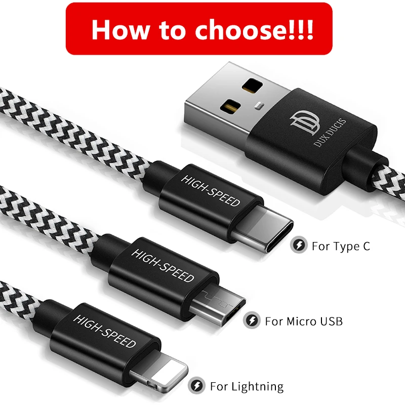 DUX DUCIS USB кабель для iPhone зарядное устройство usb type C Micro samsung Xiaomi быстрой зарядки шнур