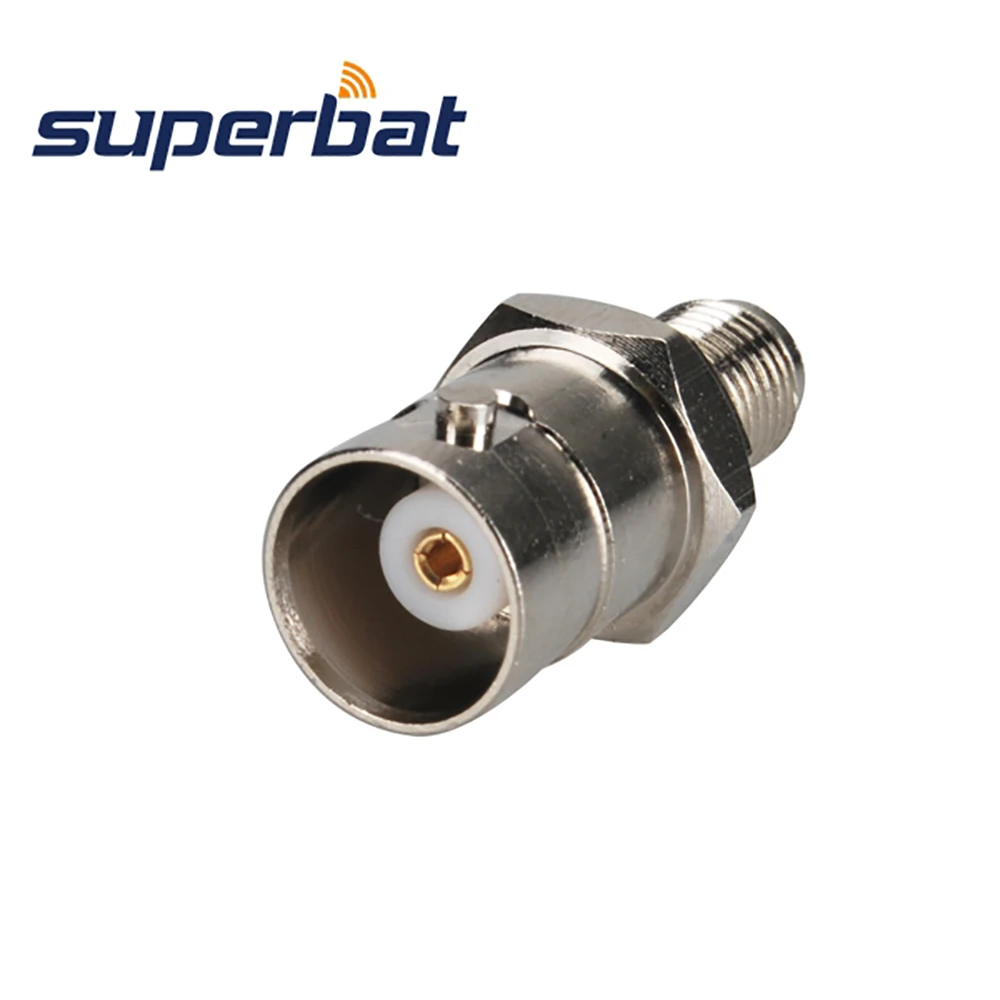 Superbat 5pcs SMA-BNC Adapter SMA Female Bulkhead to BNC Jack Straight Nickelplated RF Coaxial Connector