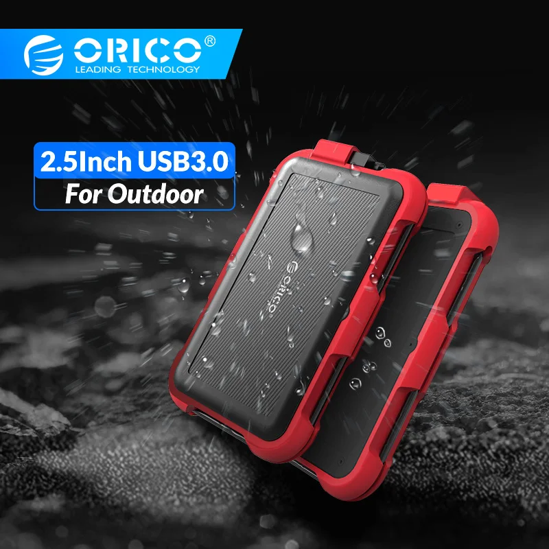 Чехол ORICO 2,5 ''с тройной защитой для жесткого диска с разъемом для кабеля 4 ТБ с поддержкой UASP и отделкой водонепроницаемый пылезащитный противоударный силиконовый дизайн