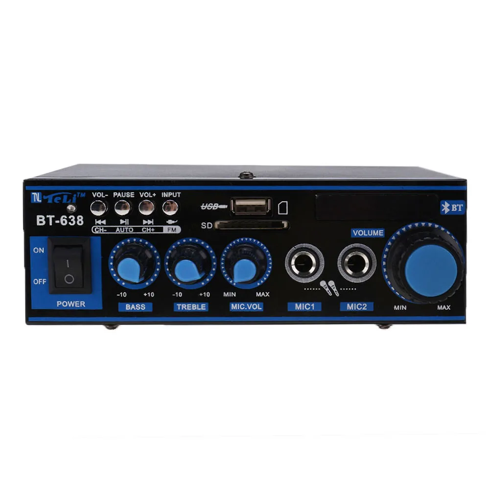 Автомобильный усилитель FM Bluetooth цифровой стерео с пультом дистанционного