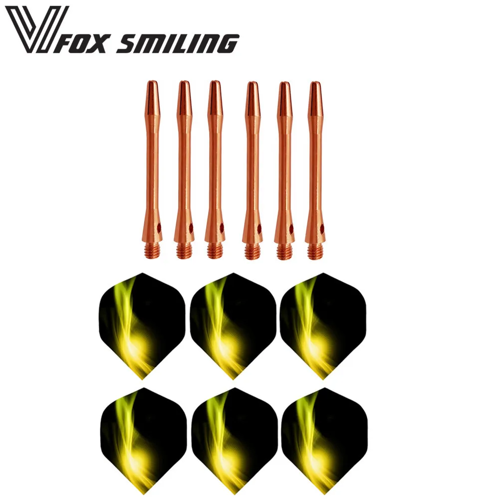 6 and 6 orange Fox Smiling алюминиевый дротик валы и хороший шаблон Дротика s полеты аксессуары для игры в Дартс для профессионального Дротика s - Цвет: 6 and 6 orange