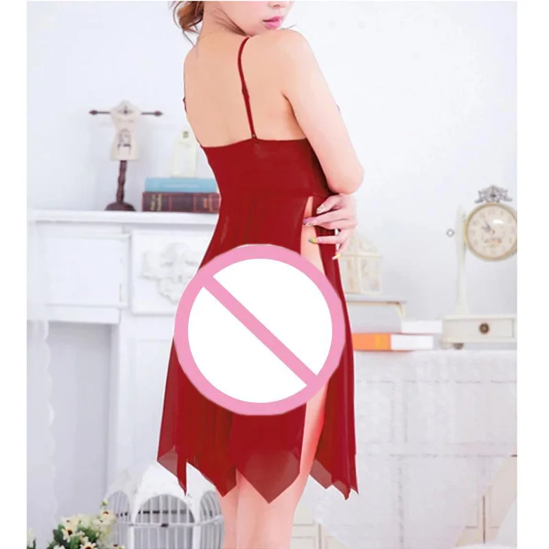 

Women's Split lace sexy lingerie Cleavage sleepwear underwear nightwear nightgown G-string Chemises Babydoll Gowns Robes QF119
