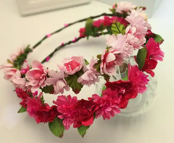 Корона венок из цветов и повязка на голову с цветами для Для женщин волос