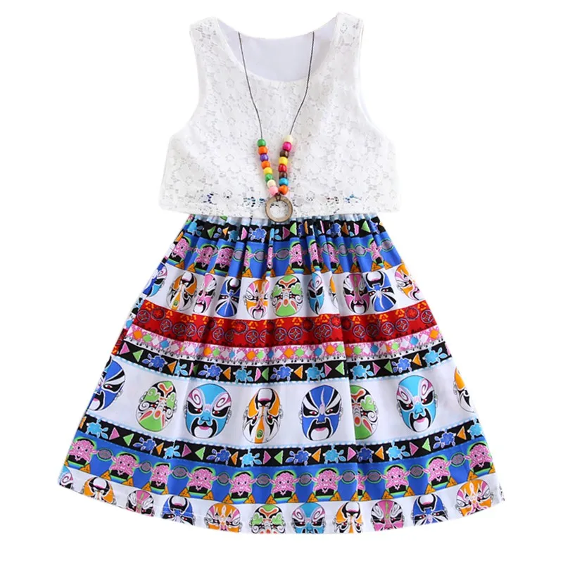 2018 Summer Fashion Girl Dress Children Floral Vest Dresses Bohemian Style Kid Beach Clothing 2-15Y L1 | Детская одежда и обувь