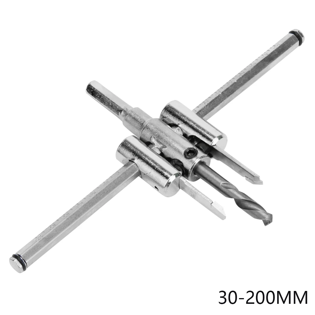 30 to 200MM Сверло аккумуляторной дрели из сплава стали 120 мм/200 мм/300 мм Регулируемый Круг отверстие пилы сверло резак набор для деревообработки - Цвет: 30 to 200MM