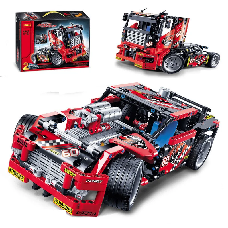 

608 pcs Huge Car Model Building Kits Building Block Baby Boy Building Model car 2 in 1 Vehicle Block juggle Toy bricks N3360