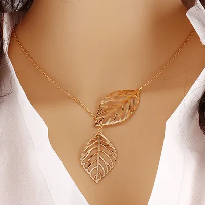 MX0039 Мода Новое Очарование Горячие Продажи Чешского Макси choker ожерелье короткие Аксессуары круглый кулон воротник ожерелья для женщин - Окраска металла: gold leaf