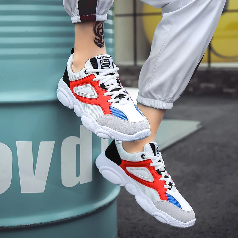 OSCO Spring summer casual shoes for men sneaker trendy comfortable mesh fashion lace-up Adult male zapatos hombre | Обувь