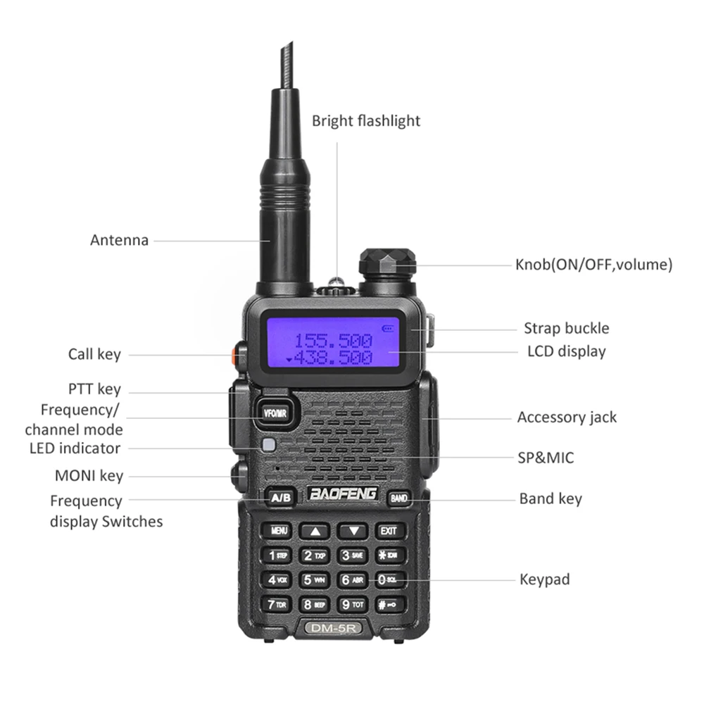 DMR Baofeng цифровой DM 5R Dual Band иди и болтай Walkie Talkie трансивер VHF UHF 136 174/400 480 МГц дальний