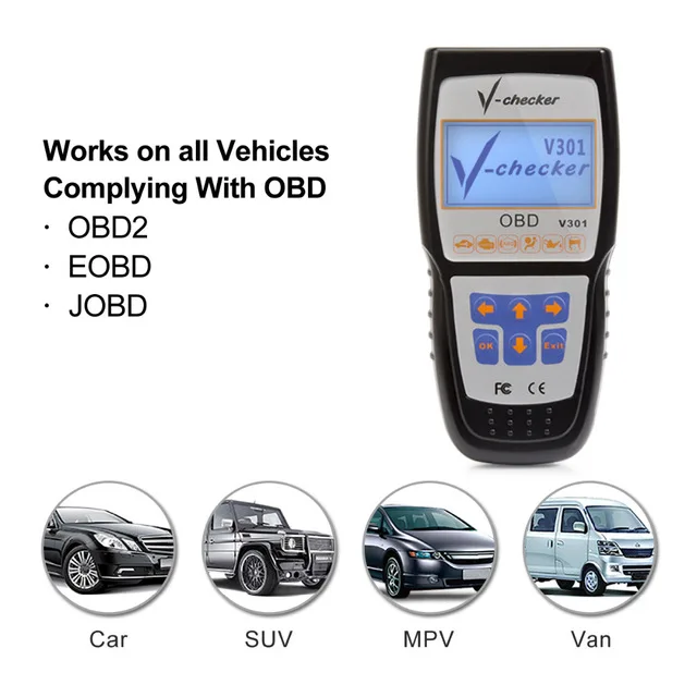 Новый VChecker V Checker V-CHECKER V301 OBD2 Профессиональный считыватель кодов Canbus 301 |