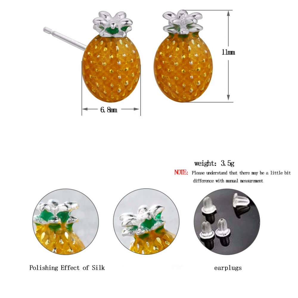Kinitial New Fashion Fruit Stud Earrings Pineapple Earring Trendy Flower Party for women Jewelry Gift oorbellen | Украшения и