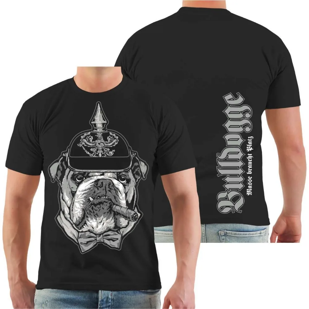 Футболка Bulldog Earth need Space English Old Dogs2019 брендовая мужская одежда с принтом модный
