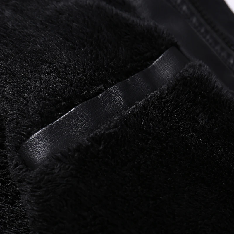 NXH 2018 New arrival Men's winter PU Leather Jacket Lining Fur Warm men Overcoat Male Casual Black coat Brand Quality M-3XL | Мужская