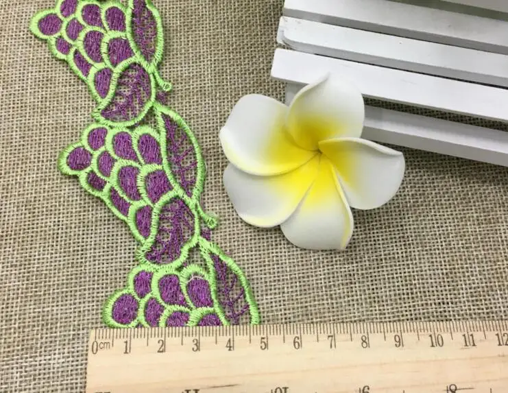 

20Yard Embroidered Grape Lace Cotton Fabric Trim For Sewing Apparel DIY Dress Doll Cap