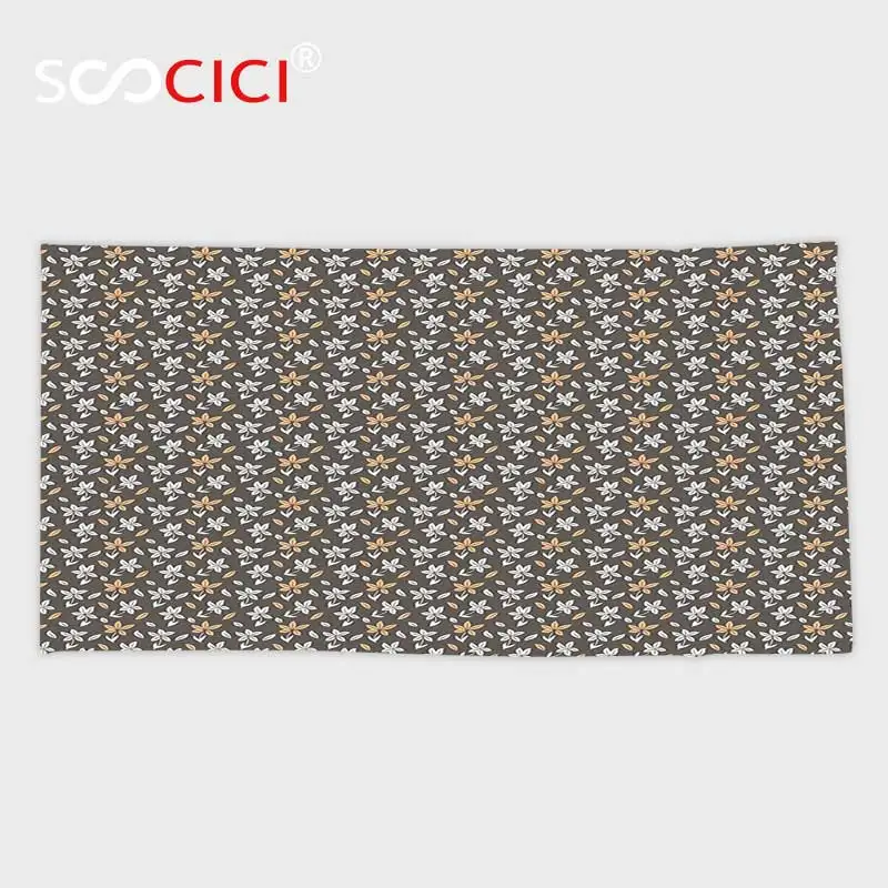 Custom Microfiber Ultra Soft Bath/hand Towel,Floral Romantic Autumn Season Theme Flower Falling Petals Artistic Retro Pattern