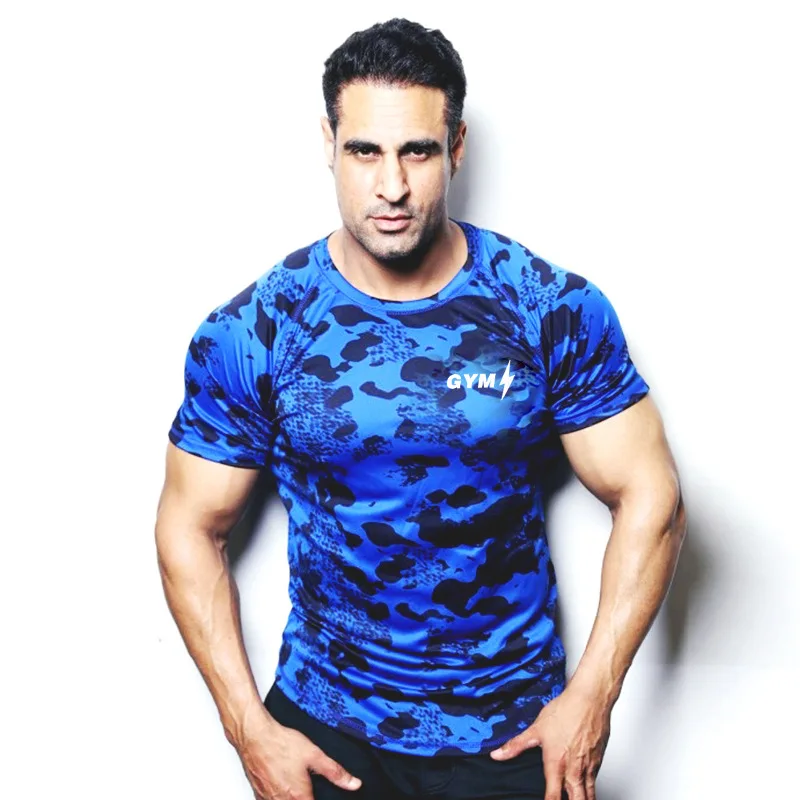 Камуфляжная футболка с коротким рукавом мужская компрессионная спортивная