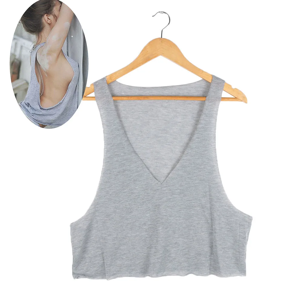 Женская футболка без рукавов с глубоким вырезом свободная на каждый день|Топы| |