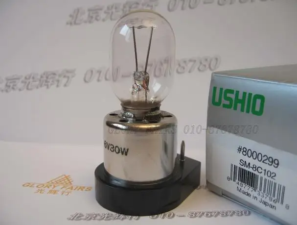 Лампа USHIO SM 8C102 LS30 6V 30 W Olympus микроскоп BHF LM 08 10 LS 8 C102 6 8V 30W лампа 6V30W LM.08 10|microscope bulb|olympus