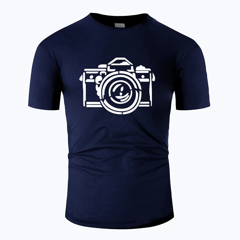 Camera Line Art хлопковая футболка для мужчин унисекс простой стиль лето короткий рукав