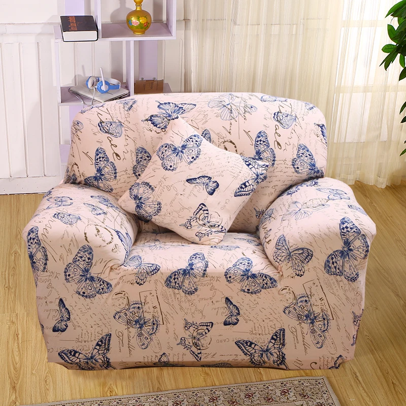 

Monily Butterfly Printed Sofa Cover Spandex Elastic All-inclusive Slipcovers Wrap Tight Anti-dirty Removable Couch Cover