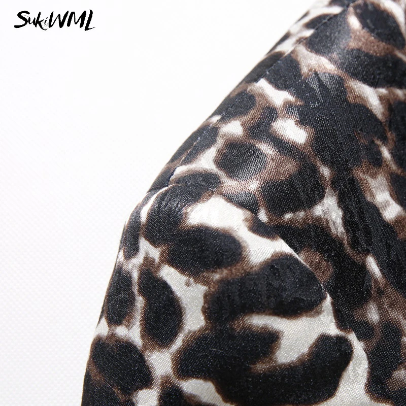 SUKIWML свадебные костюмы для мужчин 2018 модный костюм Homme Leopard Terno Masculino вечерний