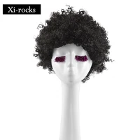 3035 xi rocks synthetic high temperature afro kinky curly wigs natural black color short wig short wig for black women
